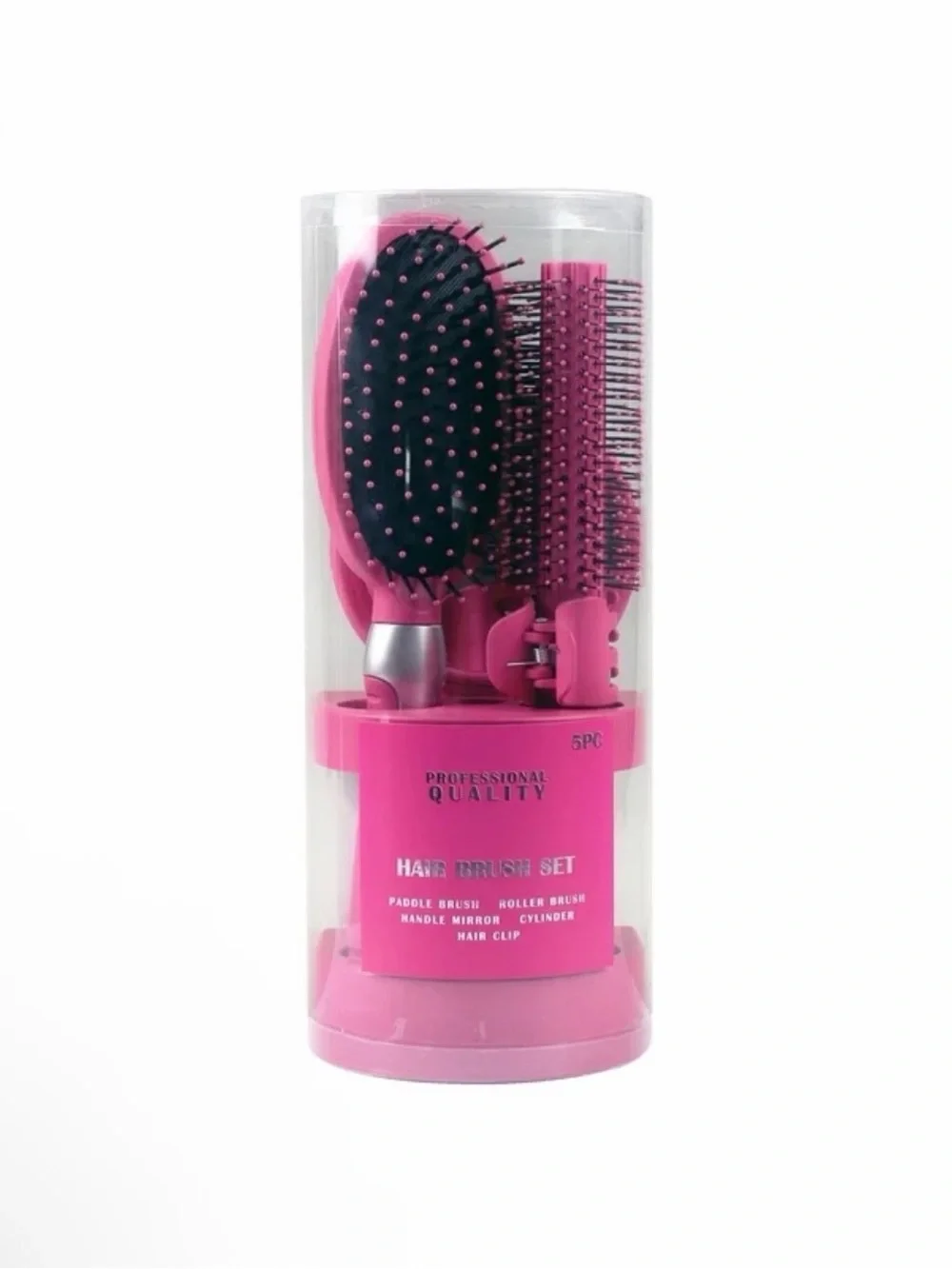 Pink Women’s 5-Piece Hair Brush Set new